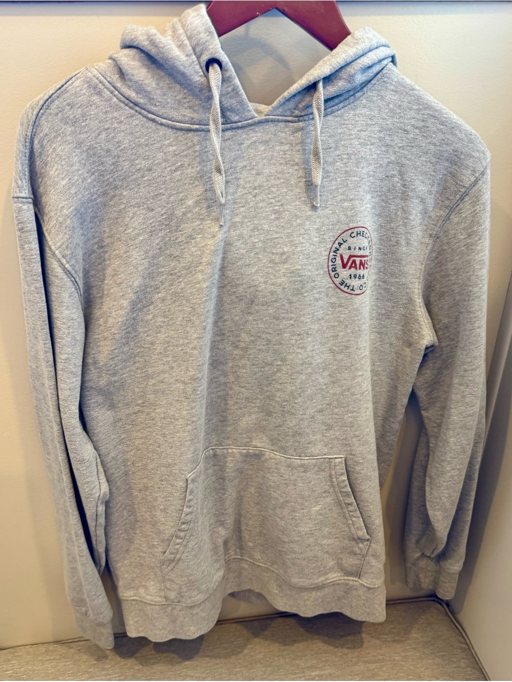 Vans Light Gray Pullover Hoodie with Chest Logo